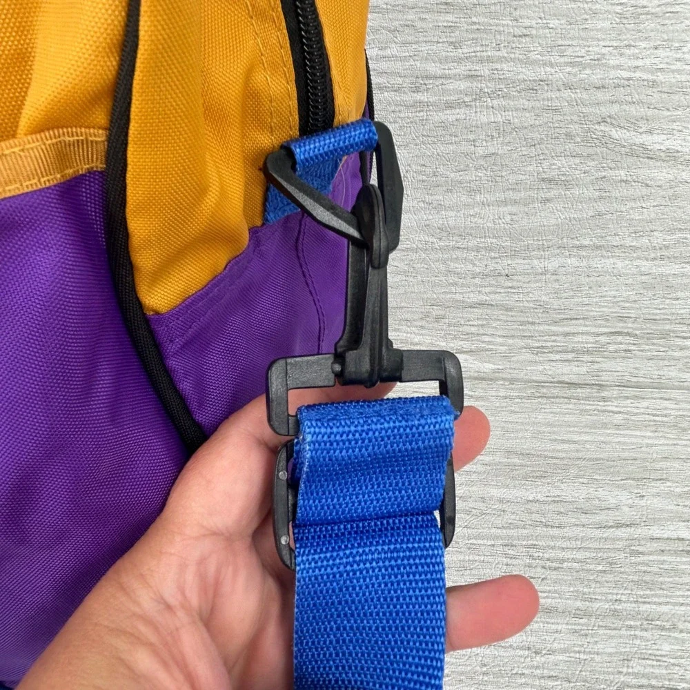 Vintage Nike x Mead Messenger Bag Purple Gold Blue 90s Retro Duffle Sport Bag